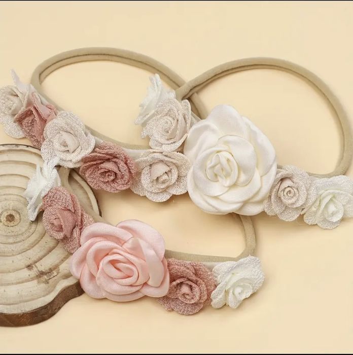 Śliczne opaski dla dziewczynki 0-12miesięcy