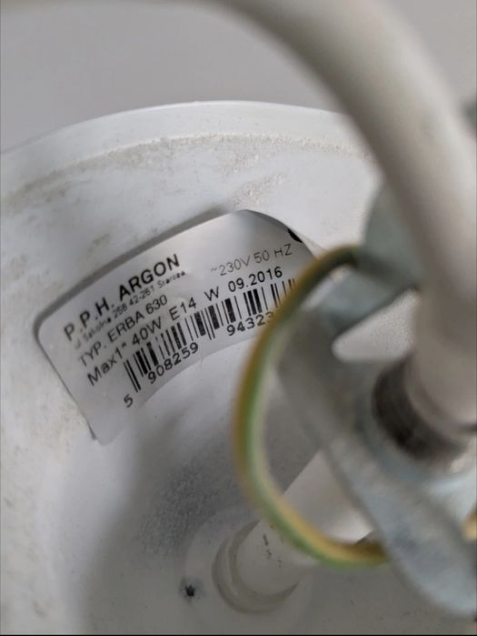 Lampa Argon Erba 630 biała stalowa industrialna loft