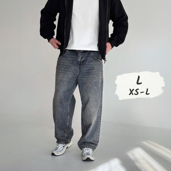 Джинси чоловічі широкі baggy jeans vintage, штани баггі | Джинсы багги мужские широкие Джынсы беги 90 х реп ск8 Штаны rap pants sk8 y2k | Розмір L