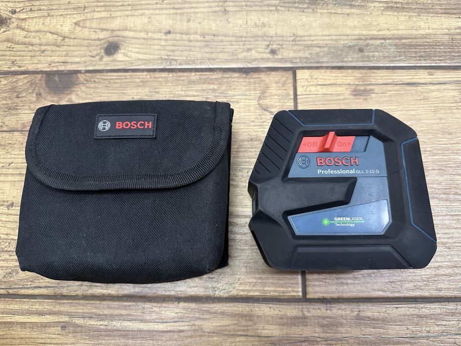 Laser krzyżowy liniowy BOSCH GLL 2-15 G (zielony) - 2024r. | pokrowiec