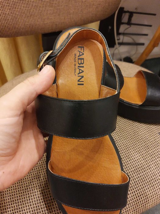 Skórzane sandały na platformie Fabiani, r. 38 (Made in Italy)
