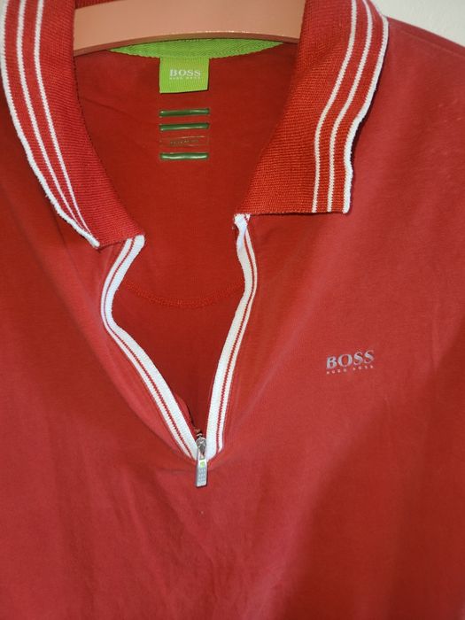 Czerwona koszulka polo Hugo Boss Modern Fit r S męska t-shirt krótki