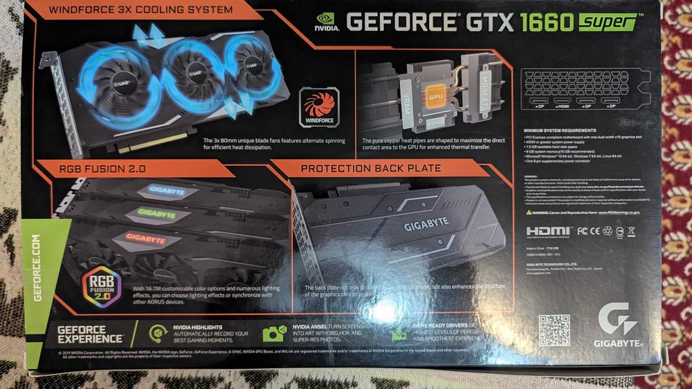 Gigabyte GeForce GTX 1660 SUPER GAMING 6G (Повний комплект, Розетка)