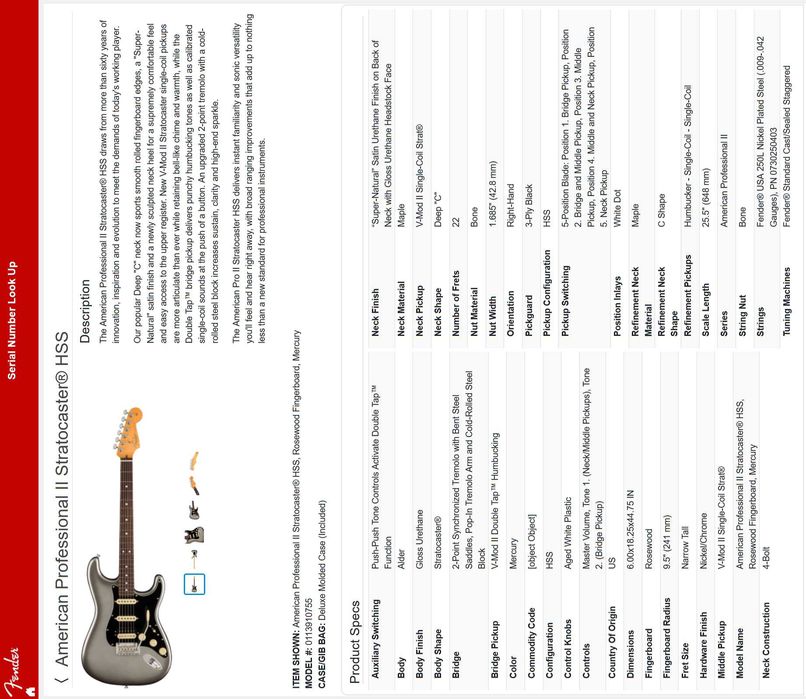 Электрогитара Fender 70th Anniversary American Professional II Stratocaster HSS