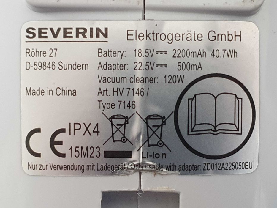 Duże ssanie! Odkurzacz ręczny Severin HV 7146 moc120 W 650 ml