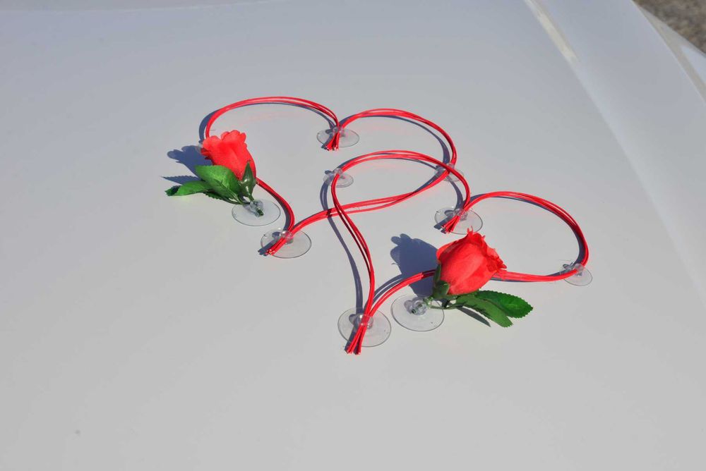 Dekoracja ślubna samochodu na samochód ozdoba na auto do ślubu 320