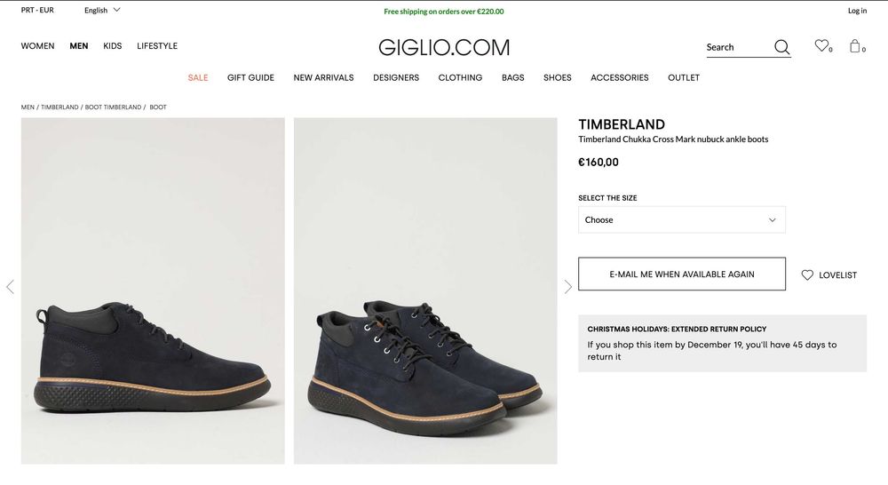 Botas Timberland - Tamanho 41-42