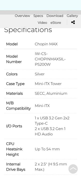 IN WIN CHOPIN MAX mini-itx корпус