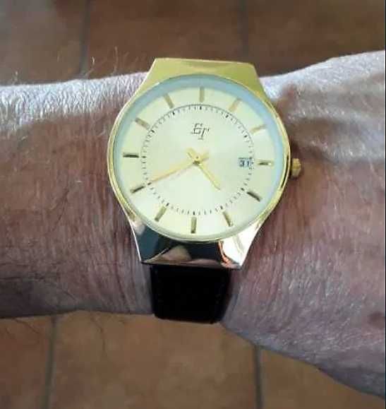 Luksusowy ! Reprezentacyjny ! Zegarek męski złoty Śr.- 40 mm !