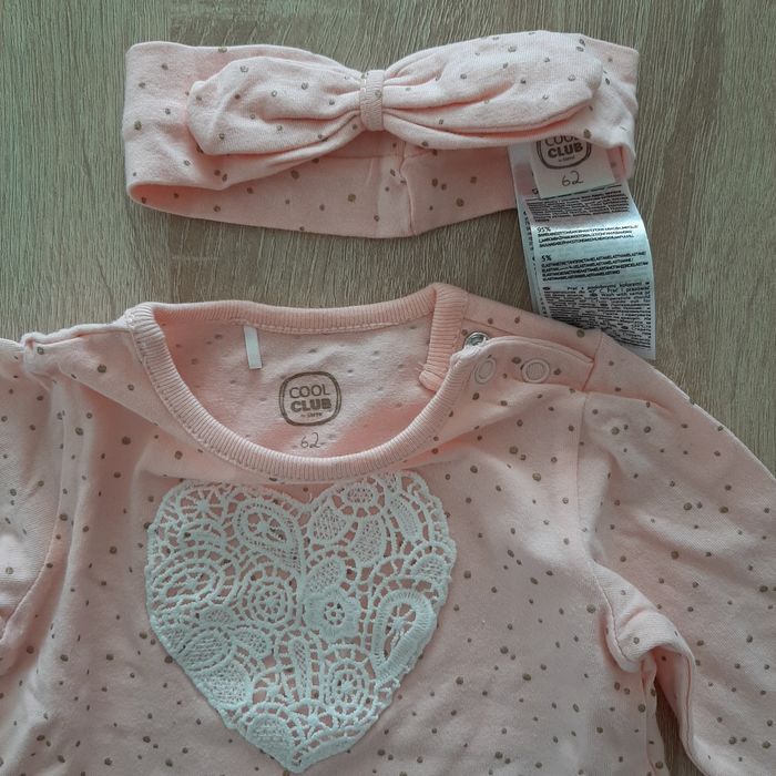 Bluzeczka nowa Cool Club długi rękaw r 62 plus opaska