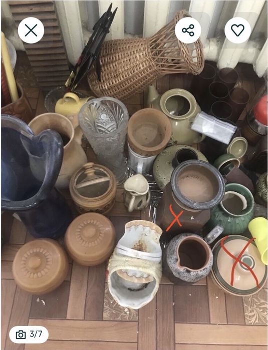 Различная глиняная утварь вазы тарелки кувшины Петриковка