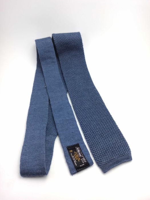 St Michael wełniany niebieski krawat knit kn10