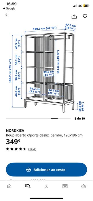 Roupeiro NORDKISA - IKEA em bambu
