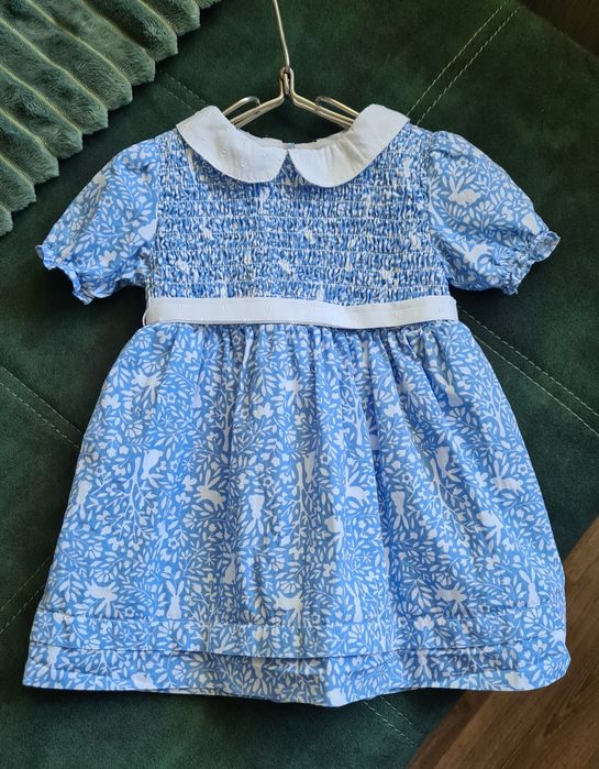 Плаття святкове, плаття бавовняне, плаття блакитного принтоване