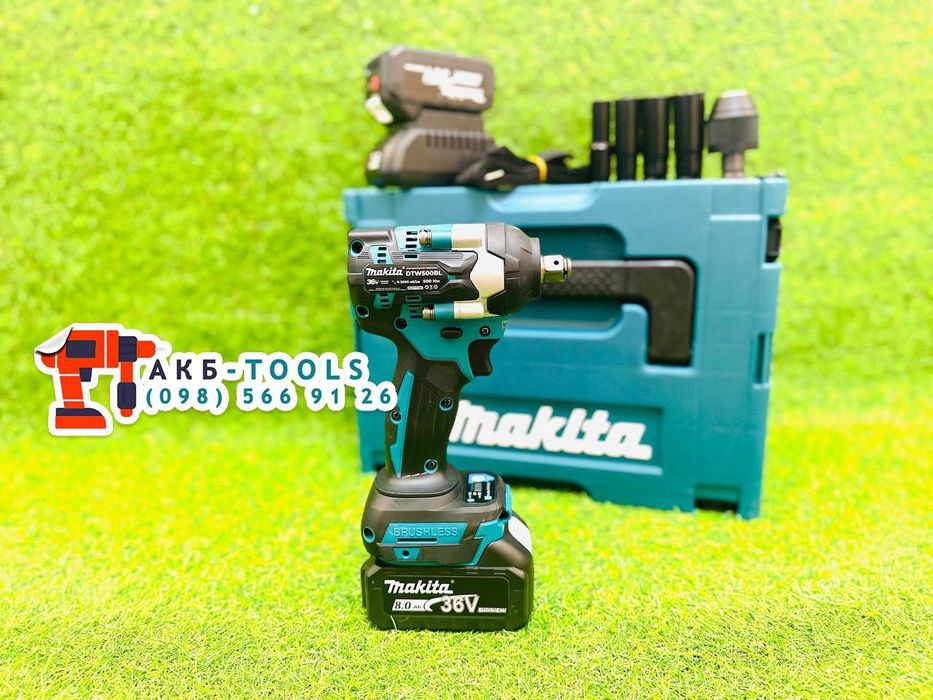 Гайковерт 500 Гайкокрут безщітковий DTW500 Makita Аккумуляторный 36V8A