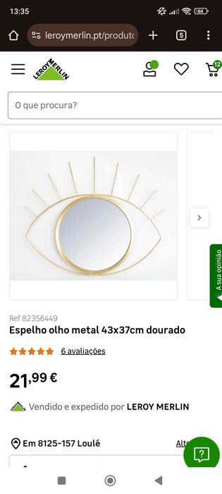 Espelho olho dourado Leroy Merlin