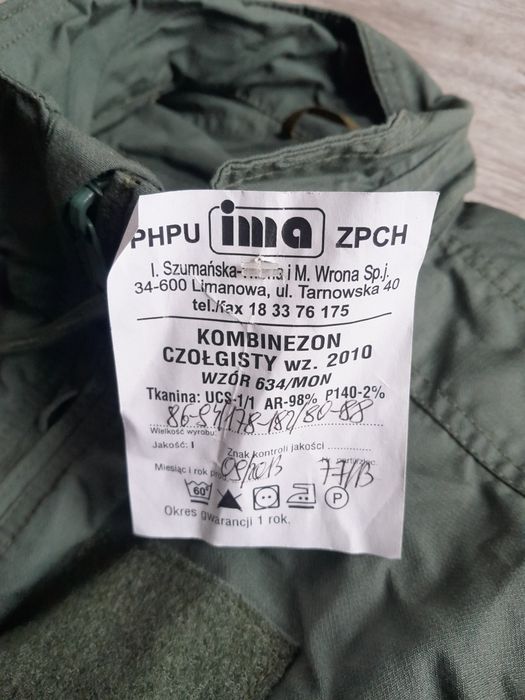 Kombinezon czołgisty nowy