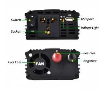 Автомобильный инвертор 12V 220V  2000 Вт