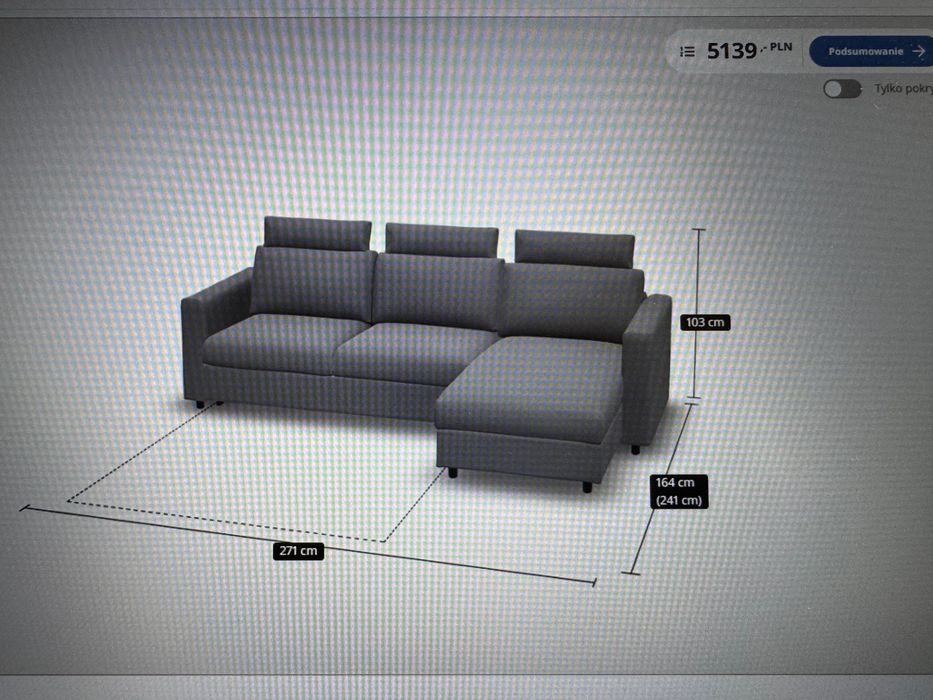 Leżanka kanapa Ikea narożnik Vimle
