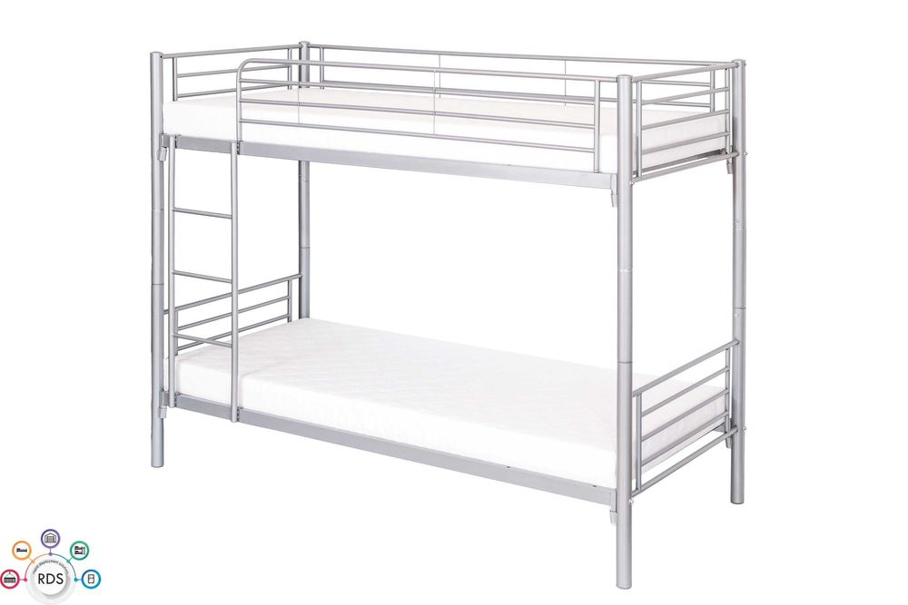 Łóżko piętrowe metalowe z MATERACAMI Łóżka pracownicze hotelowe 90x200