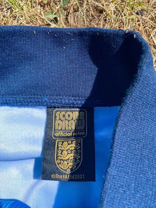 Bluza piłkarska score Draw retro Anglia england 90/92 zip blue