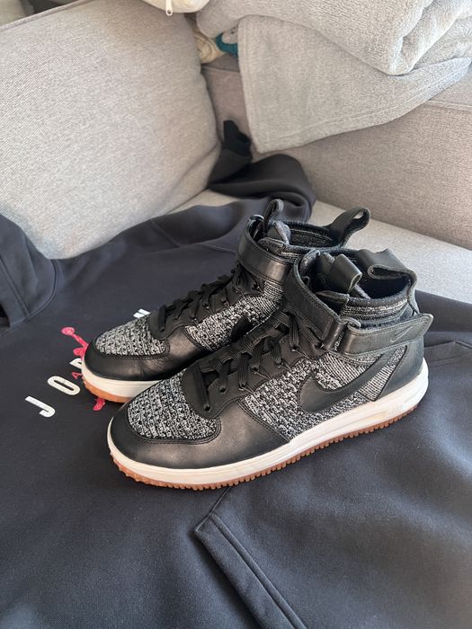 Чоловічі кросівки Nike Lunar Force 1 Flyknit Workboot Black/White/Grey