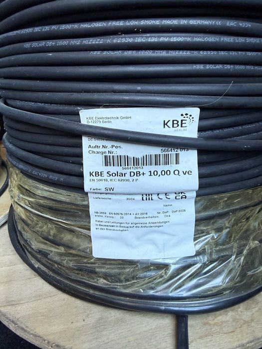 Кабель для сонячних панелей 10 мм KBE