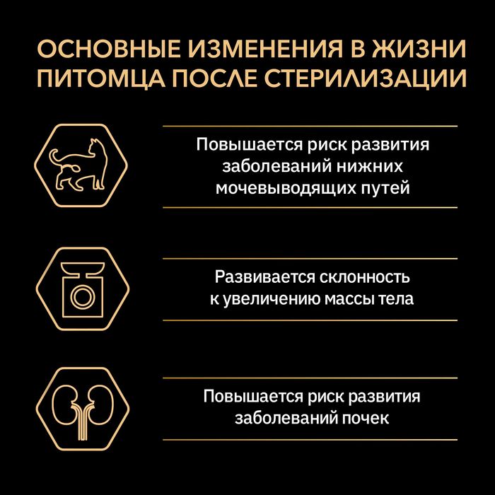 10 упаковок: 15 кг Корм для стерилизованных кошек Pro Plan Sterilised (Франция) с Индейкой 1.5 кг