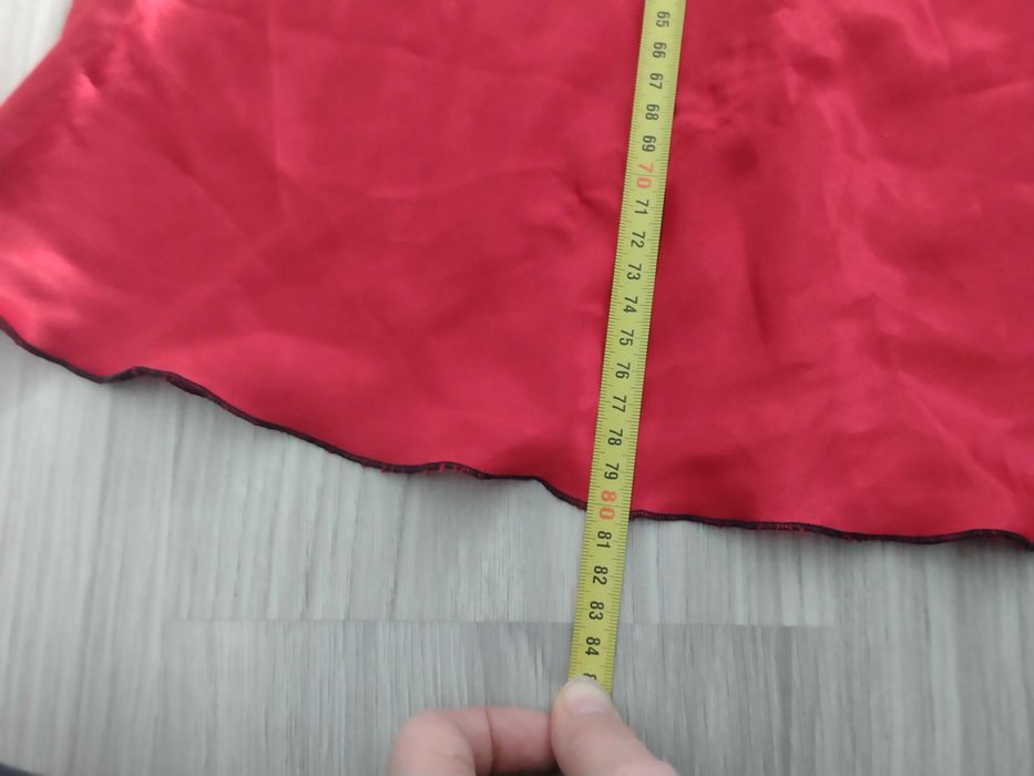 koszulka koszula nocna satynowa M/L wymiary czerwona