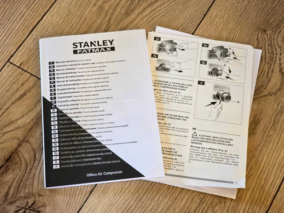 Cichy Mobilny Kompresor Stanley Fatmax 2-Tłokowy 59dB 1KM Sprężarka