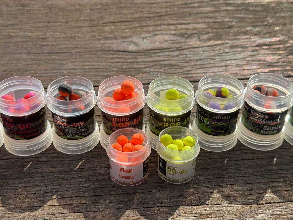 Рибацькі аміно поп-ап 8-10мм Amino POP-UPsflavor  Ø8-10 мм -15шт банк