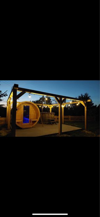 Domek drewniany, balia, sauna, wiata imprezowa , wiata grill
