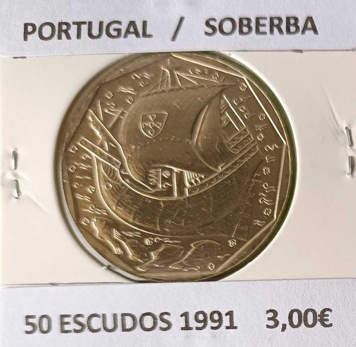 4 Moedas de 50 escudos da 3ª República Portuguesa Emissão Anual Níquel