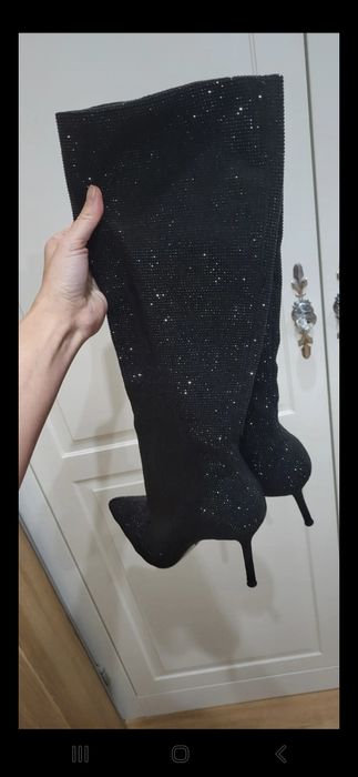 Kozaki Zara 38 cekinowe nowe