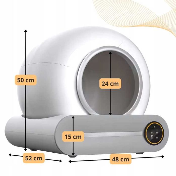 Samoczyszcząca Kuweta Dla Kota Automatyczna 65L Neutralizator Zapachów