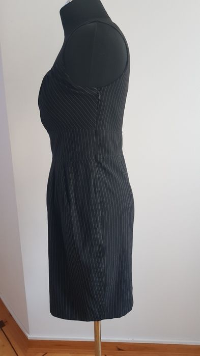 Czarna sukienka w cienkie paseczki, 10, 36,  S
