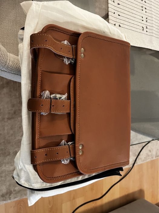 Par de alforges em couro verdadeiro