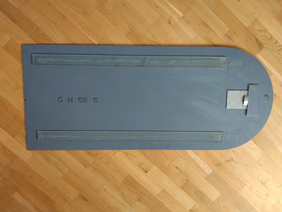 piękne półokrągłe lustro z ozdobną wstawką, jak nowe 50x120cm