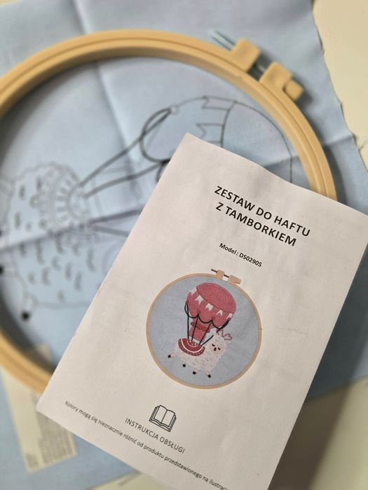 Zestaw Do Haftowania z Tamborkiem balon owca Kayet