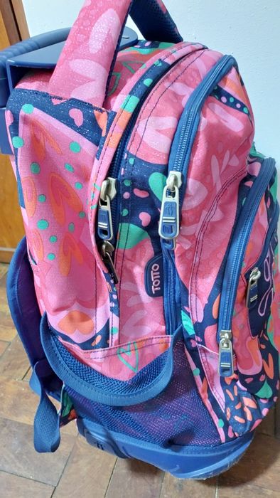 Trolley Mochila Mala Viagem Escolar ou Desporto TOTTO Rodas impecável