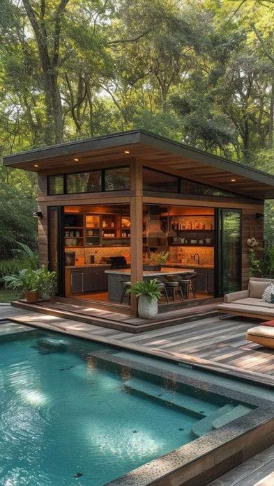 Террасы из Термодерева. Зоны у Бассейна. Проектирование и Монтаж.