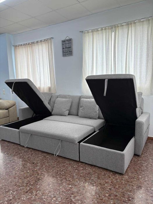 Novo sofa cama cinza Levamos a sua casa Envio gratis