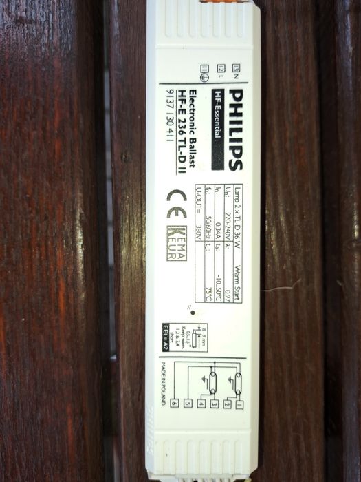Statecznik elektroniczny philips hf-e 236 tl-d II