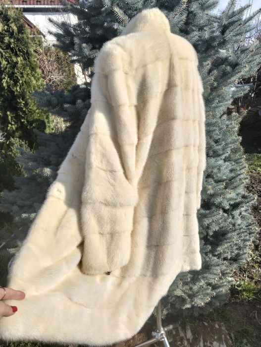 Ог 120! Біла норкова шуба поперечка довга 48-50-52