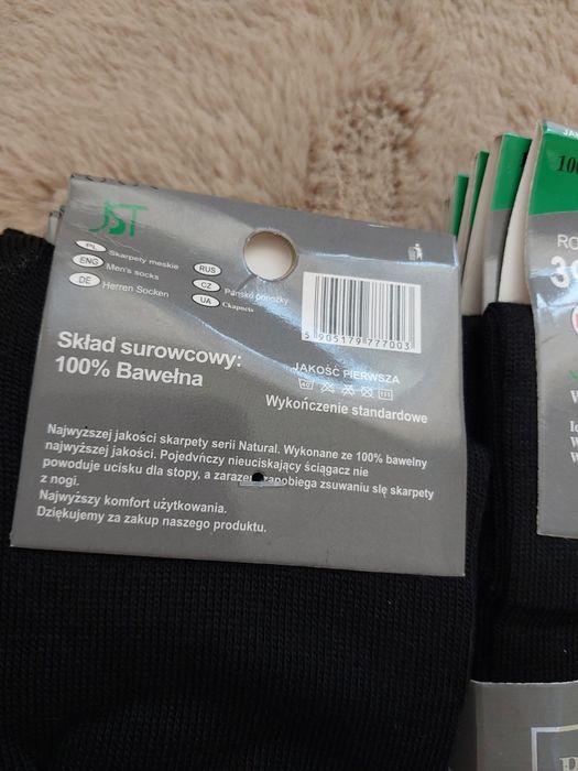 Skarpety męskie bawełniane czarne 10 par