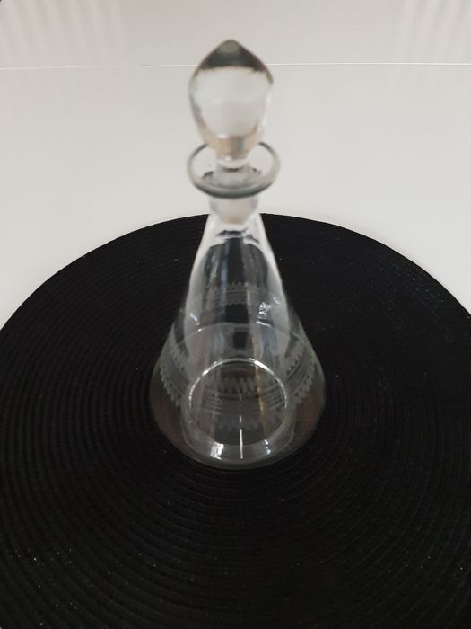 Karafka szklana szlif art-deco antyk