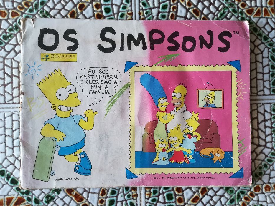Caderneta de cromos "Os Simpsons" - completa