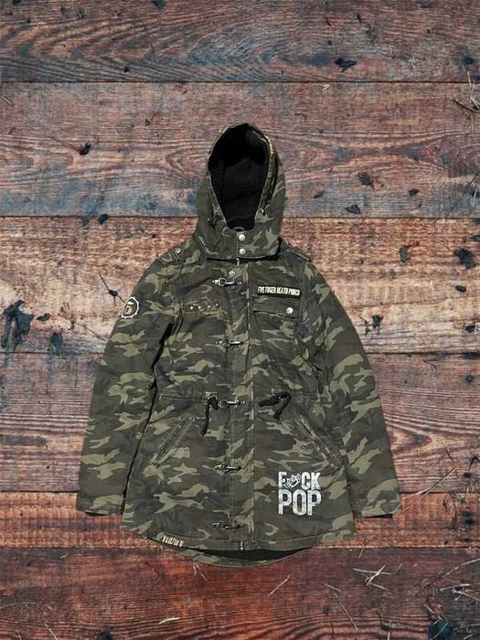 Kurtka damska Parka Five Finger death punch camo moro S M Emp emo goth