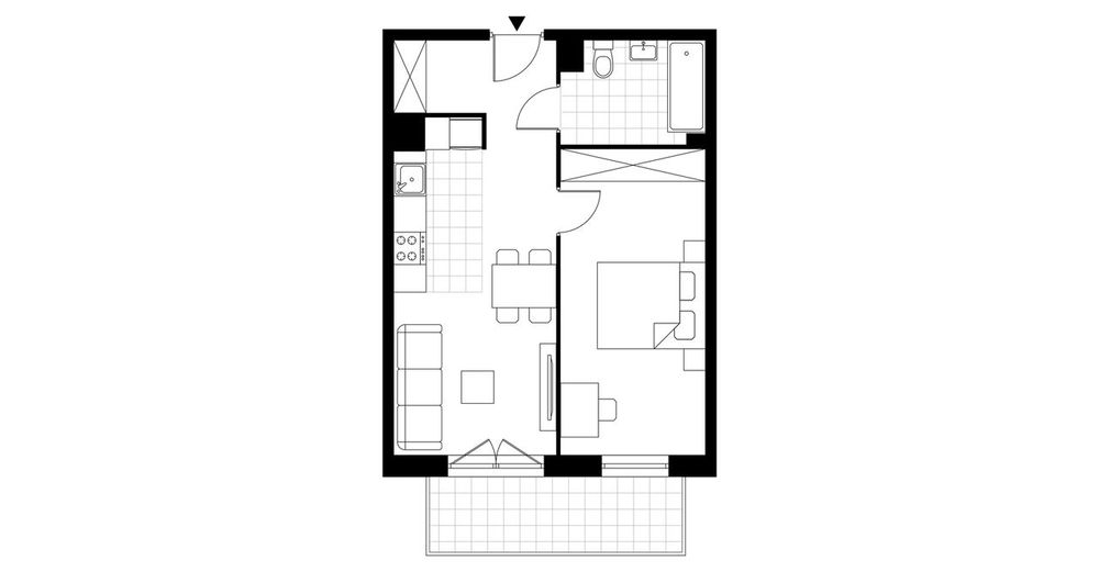 2-pokojowe mieszkanie 41 m² + balkon Bezpośrednio - Widok 4