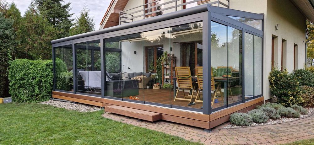 Ogród zimowy, szklany ogród, zadaszenie aluminiowe, łó